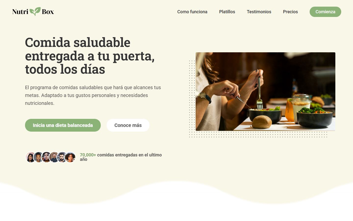 NutriBox, Landing de conversión desarrollado por Ignia para NutriBox