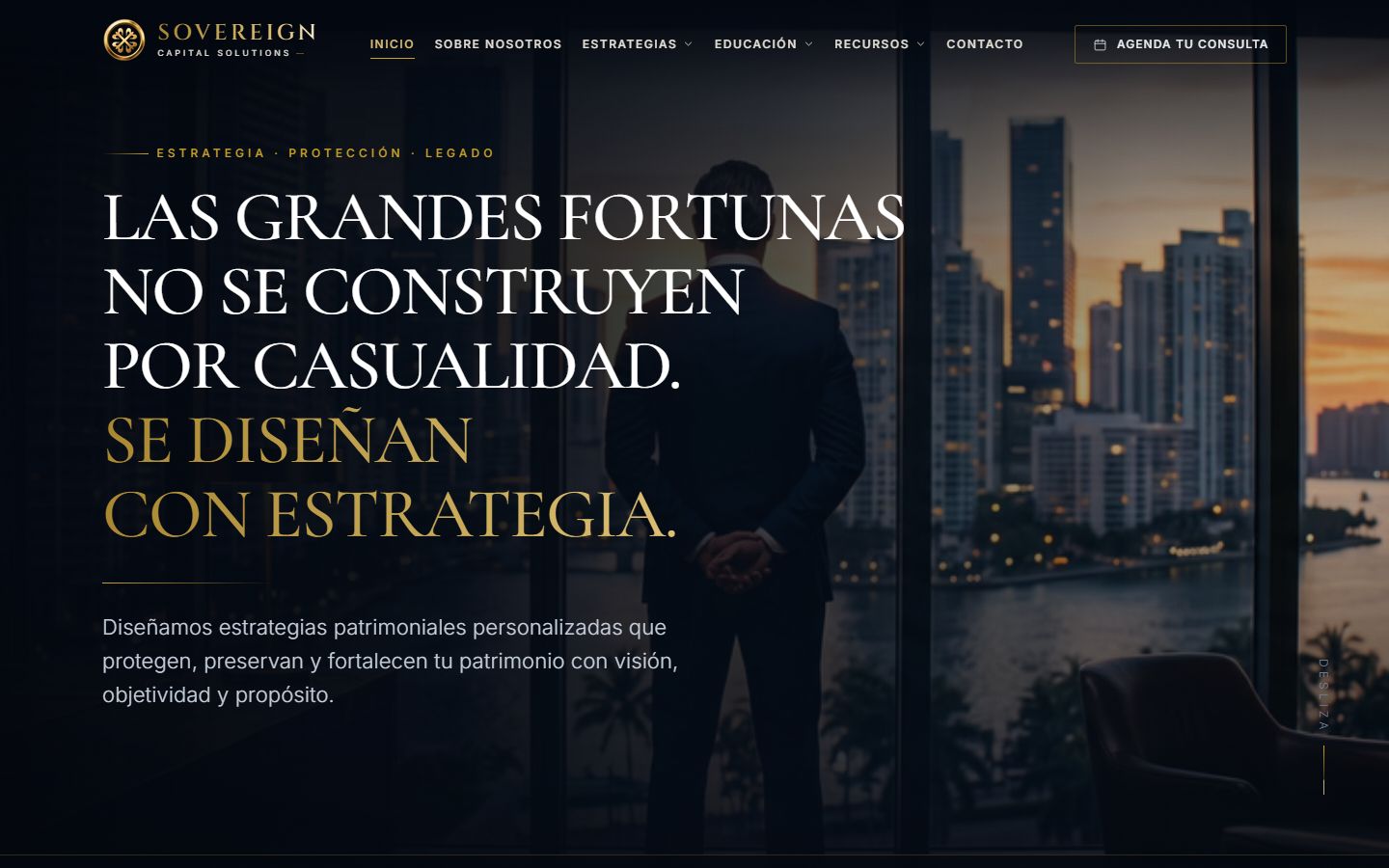 Sovereign Capital Solutions, Web corporativa + captación desarrollado por Ignia para Sovereign Capital Solutions